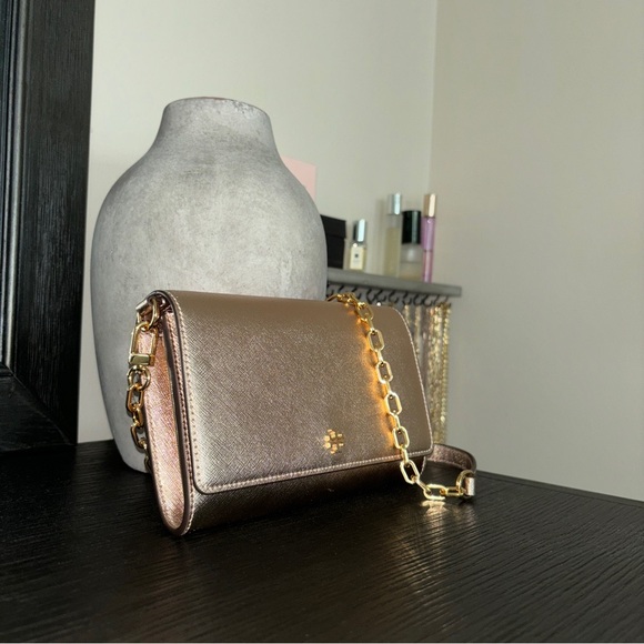 NEW Tory Burch Emerson Chain Wallet Crossbody Shoulder Bag - Rose Gold - Picture 8 of 12